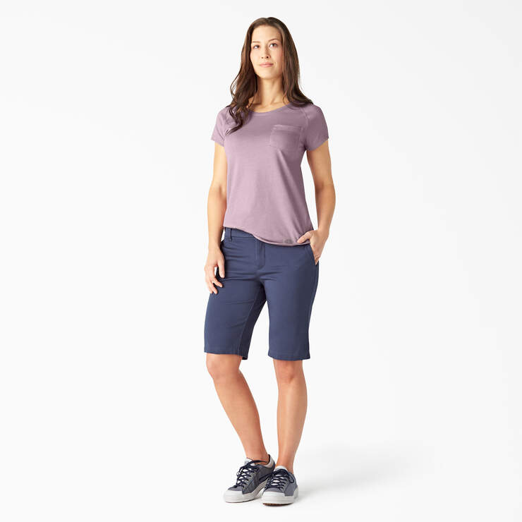 T-shirt rafraîchissant à manches courtes et à poche pour femmes - Mauve Shadow Heather (VSH) numéro de l’image 3