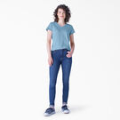 T-shirt &agrave; encolure en V et manches courtes pour femmes - Dusty Blue &#40;DL&#41;