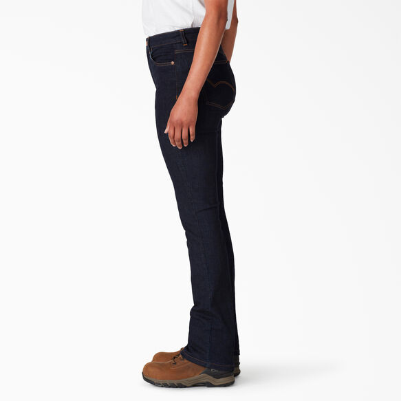 Jeans taille haute en denim &agrave; jambe semi-&eacute;vas&eacute;e Forme parfaite pour femmes - Rinsed Indigo Blue &#40;RNB&#41;