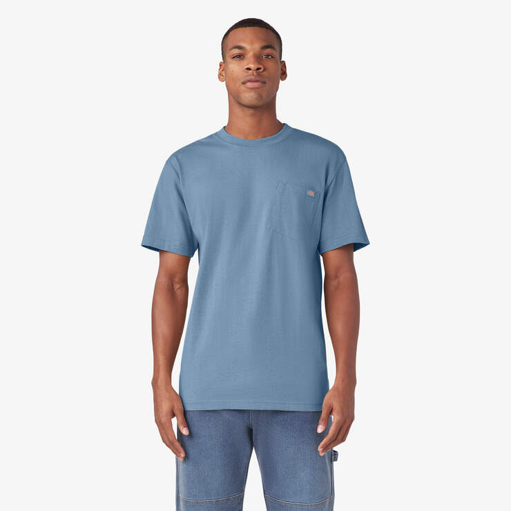 Heavyweight Heathered Short Sleeve Pocket T-Shirt - Coronet Blue Heather (LBH) image number 1