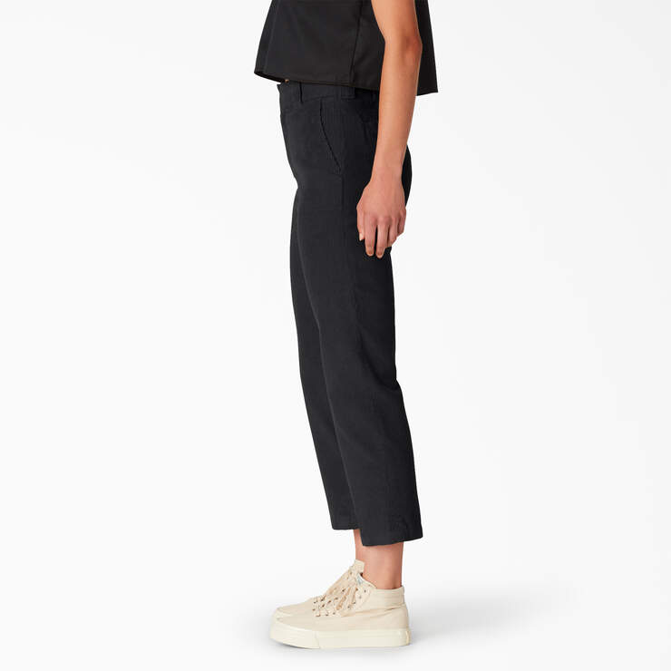 Pantalon court en velours côtelé de coupe standard pour femmes - Black (BKX) numéro de l’image 3