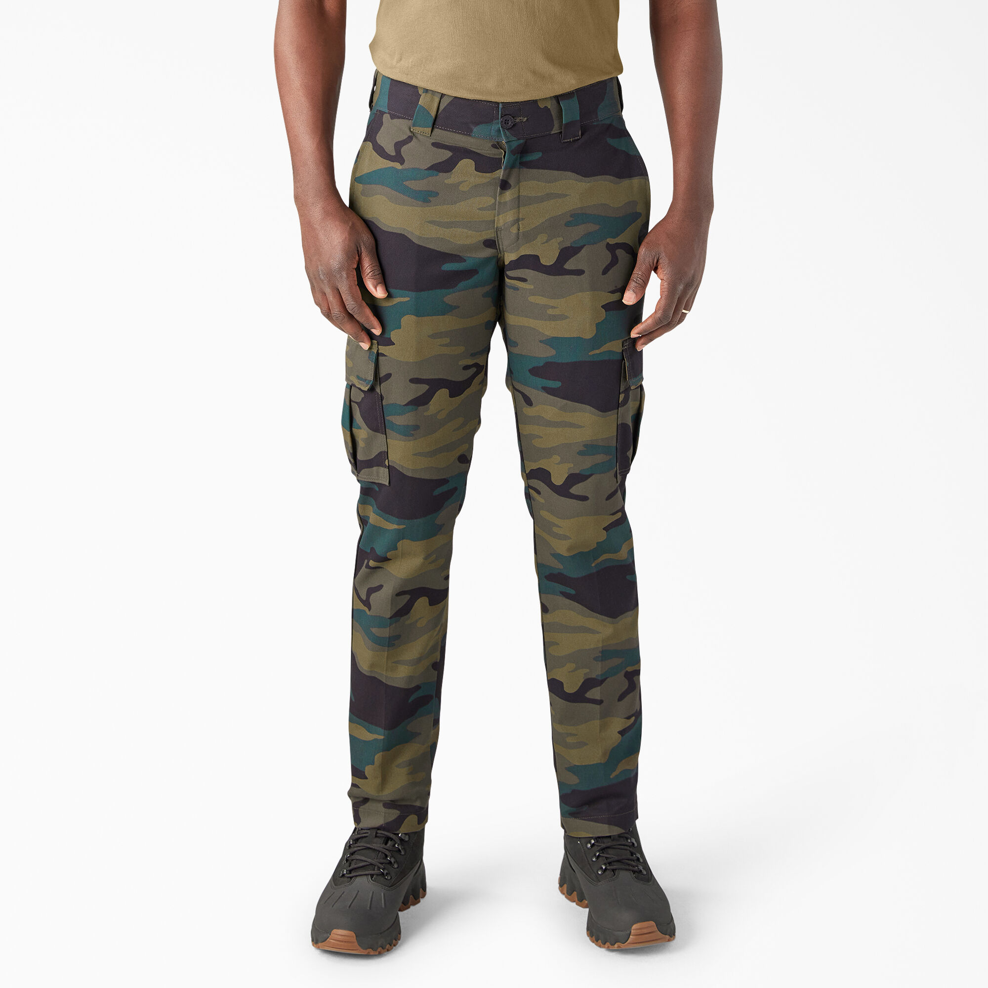 Camo cargo pants mens slim top fit