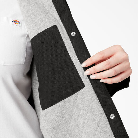 Veste-chemise &agrave; capuchon en coutil taille plus pour femmes - Black &#40;BKX&#41;