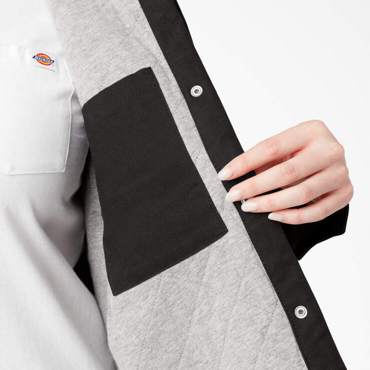Veste-chemise à capuchon en coutil taille plus pour femmes - Black (BKX) numéro de l’image 5
