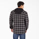 Fleece Hooded Flannel Shirt Jacket with Hydroshield - Black Ombre Plaid &#40;AP1&#41;