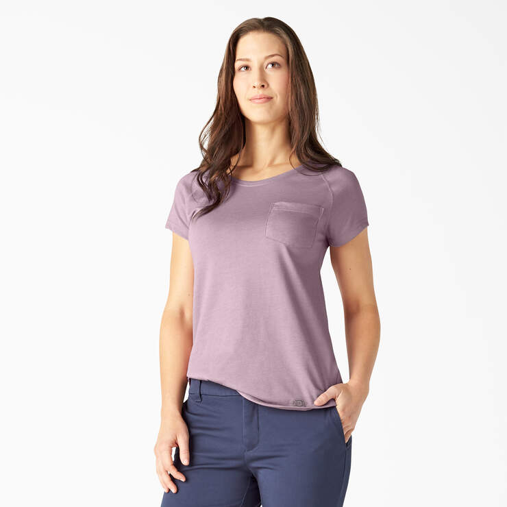 T-shirt rafraîchissant à manches courtes et à poche pour femmes - Mauve Shadow Heather (VSH) numéro de l’image 1