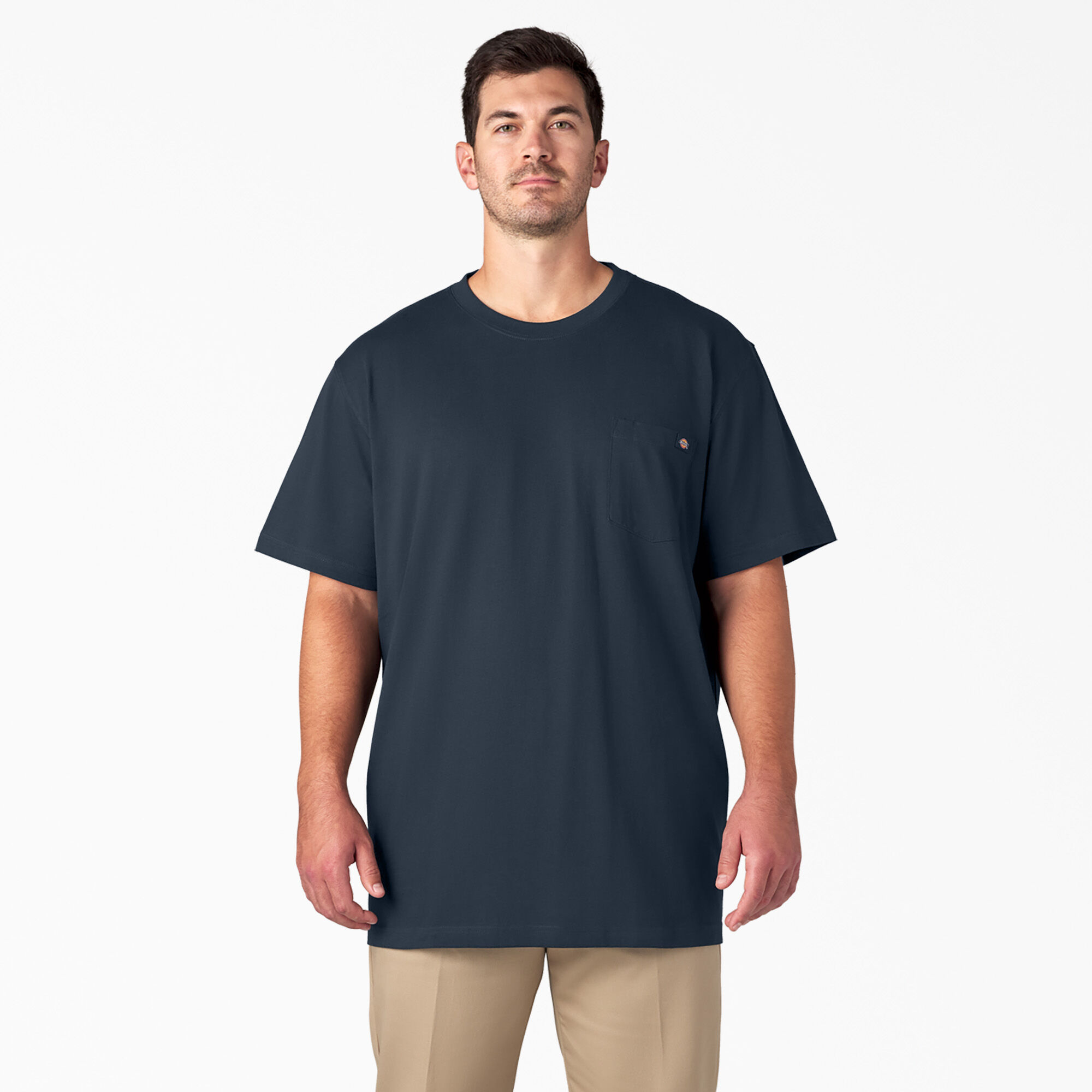 Dickies men's short sleeve heavyweight crew neck pocket tee clearance