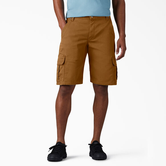 FLEX Relaxed Fit Duck Cargo Shorts, 11&quot; - Stonewashed Brown Duck &#40;SBD&#41;