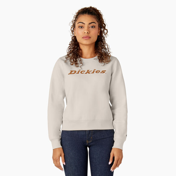 Chandail molletonn&eacute; imprim&eacute; &agrave; encolure ras du cou pour femmes - Cream &#40;CR9&#41;
