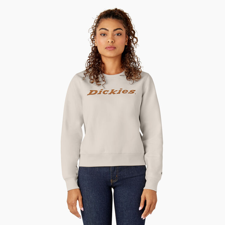 Chandail molletonn&eacute; imprim&eacute; &agrave; encolure ras du cou pour femmes - Cream &#40;CR9&#41;