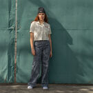 Women&#39;s Embroidered Patch Cropped Work Shirt - Rinsed Cloud &#40;R2C&#41;