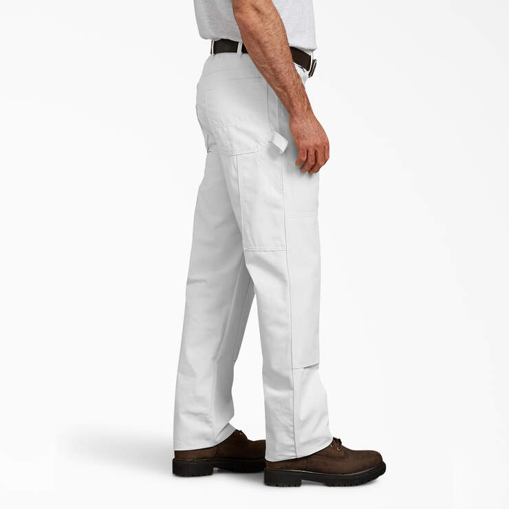 Pantalon menuisier de peintre de coupe décontractée à genoux renforcés - White (WH) numéro de l’image 4