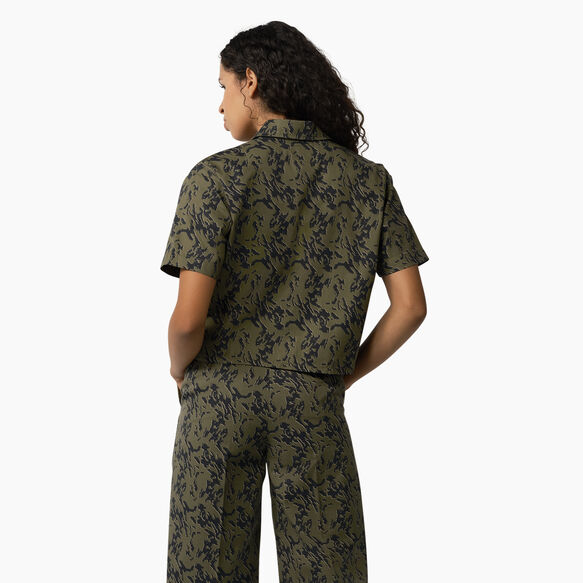 Haut de travail &eacute;court&eacute; Drewsey pour femmes - Military Green Glitch Camo &#40;MPE&#41;