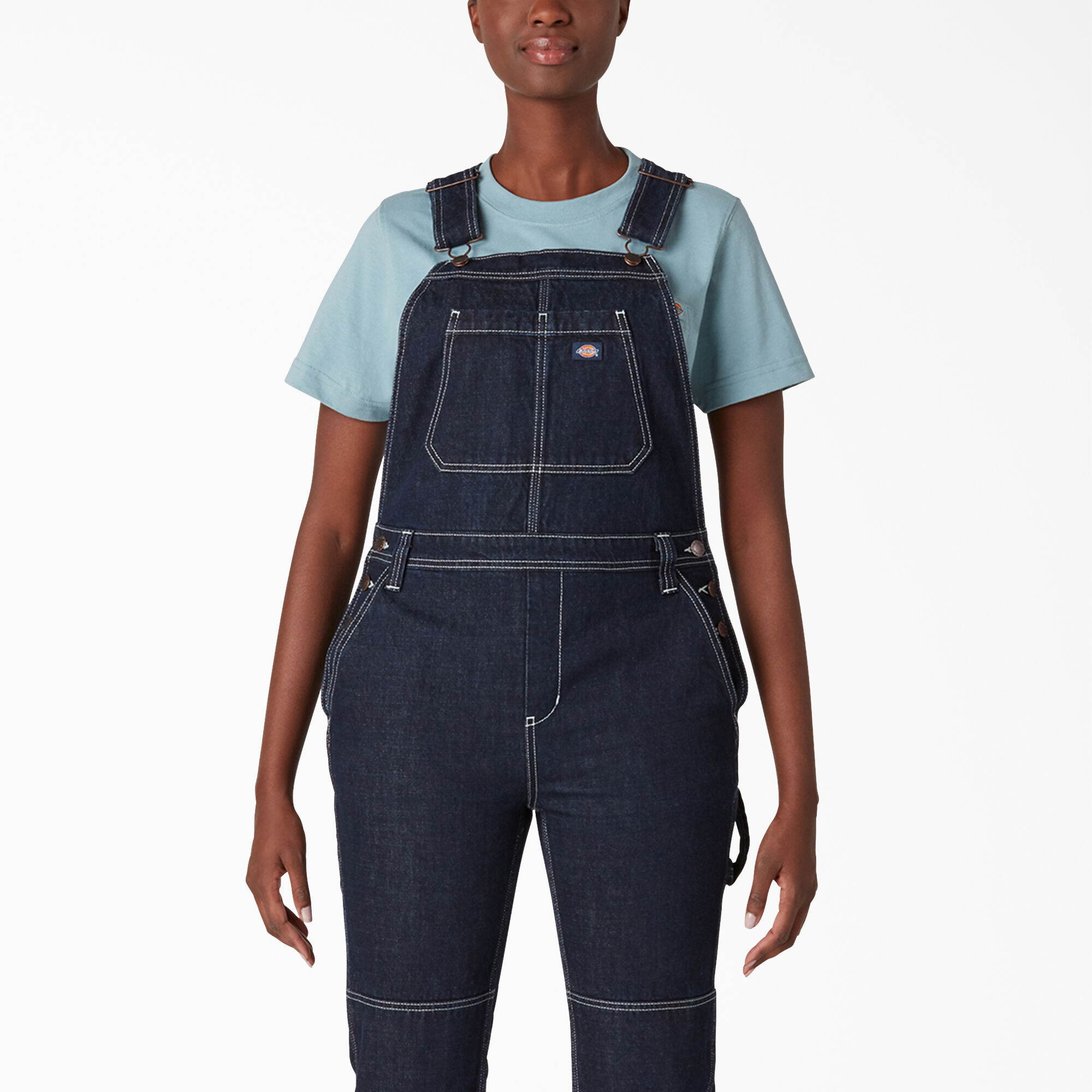 Women s Denim Double Knee Bib Overalls Dickies Canada