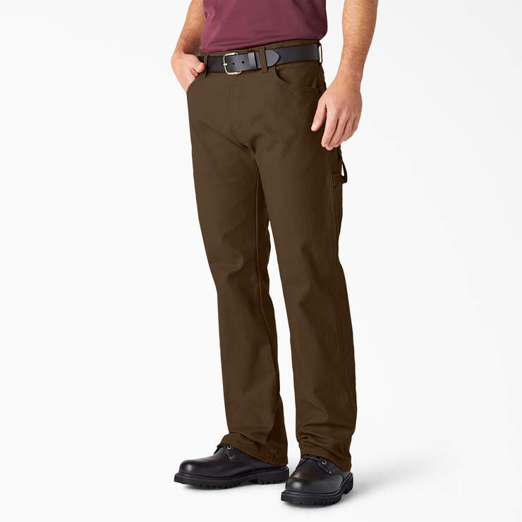 Relaxed Fit Heavyweight Duck Carpenter Pants - Rinsed Timber Brown (RTB) image number 1