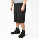Loose Fit Flat Front Work Shorts, 13&quot; - Black &#40;BK&#41;
