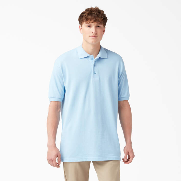 Polo à manches courtes en tricot piqué, taille adulte - Light Blue (LB) numéro de l’image 1