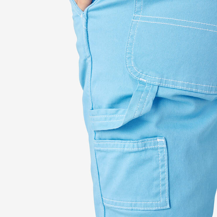 Pantalon menuisier de coupe droite et ajustée à bord roulé pour femmes - Azure Blue (AB2) numéro de l’image 8