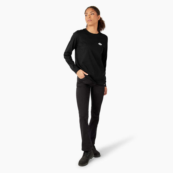 Women’s Long Sleeve Heavyweight Graphic T-Shirt - Black (KBK) image number 5