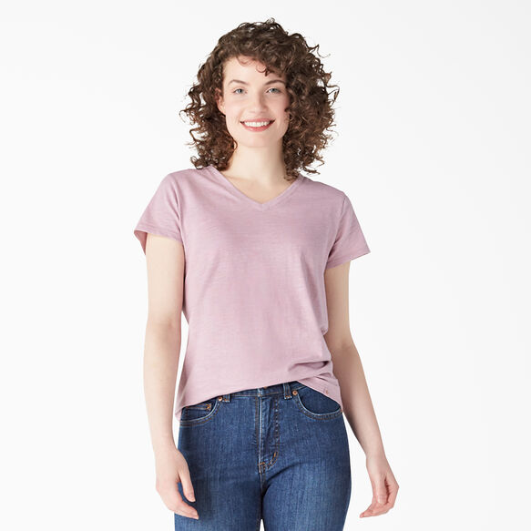 Women&#39;s Short Sleeve V-Neck T-Shirt - Mauve Shadows &#40;VS&#41;