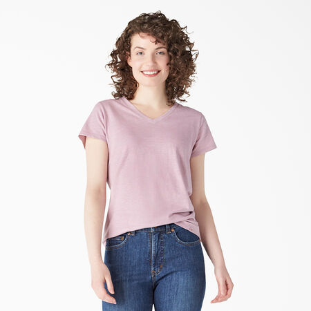 T-shirt &agrave; encolure en V et manches courtes pour femmes - Mauve Shadows &#40;VS&#41;