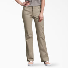 Pantalon droit d&eacute;contract&eacute; en serg&eacute; extensible pour femmes - Desert Khaki &#40;DS&#41;