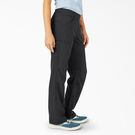 Pantalon a&eacute;r&eacute; &agrave; revers, de coupe droite et d&eacute;contract&eacute;e pour femmes - Black &#40;BK&#41;