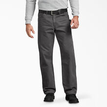 Pantalon menuisier d&eacute;contract&eacute; en coutil bross&eacute; &agrave; jambe droite - Dark Gray &#40;RSL&#41;