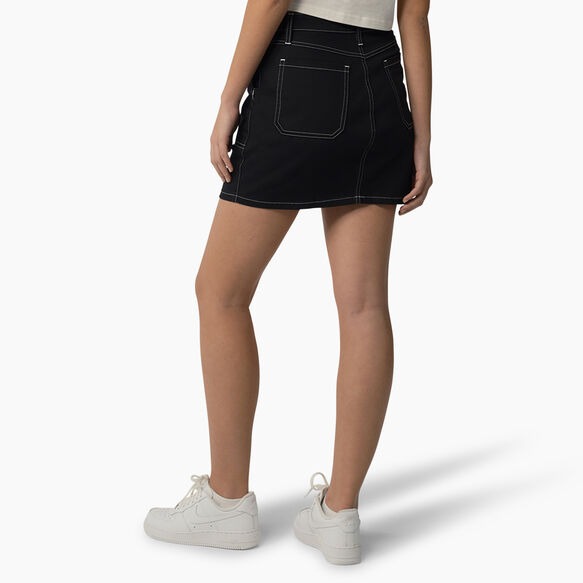 Jupe menuisier &agrave; taille haute pour femmes - Black &#40;BKX&#41;