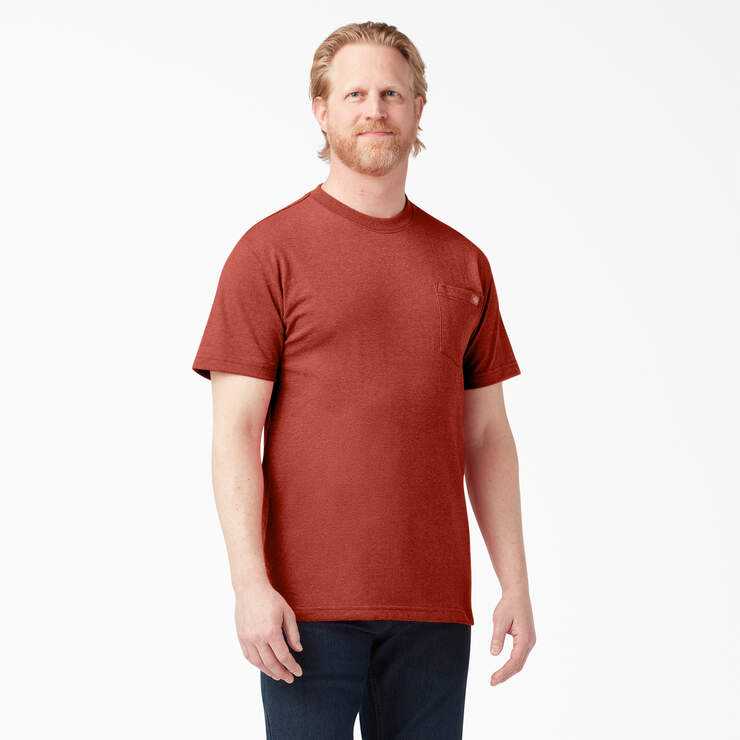 T-shirt en tissu chiné épais à manches courtes - Rustic Red Heather (RRH) numéro de l’image 1