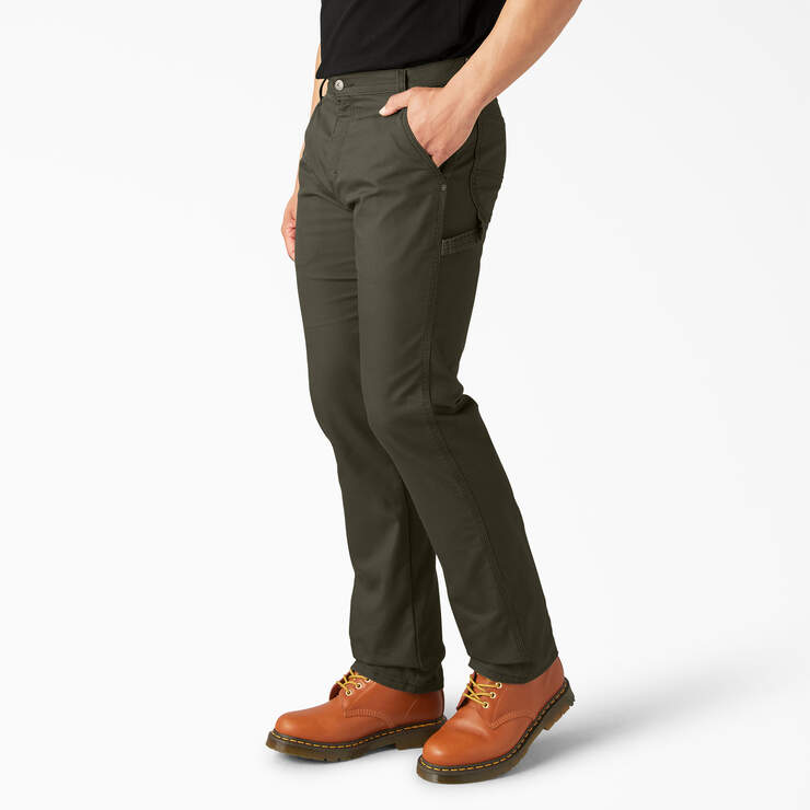 Pantalon menuisier de coupe standard en coutil - Stonewashed Moss Green (SMS) numéro de l’image 3
