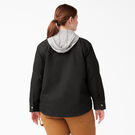 Veste-chemise &agrave; capuchon en coutil taille plus pour femmes - Black &#40;BKX&#41;