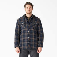 Flannel Hooded Shirt Jacket - Dark Navy/Mushroom Plaid (DPM)