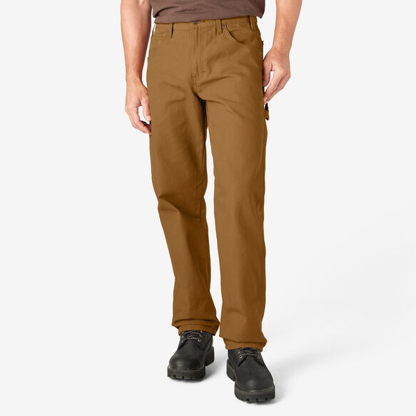 Pantalon menuisier de coupe d&eacute;contract&eacute;e en coutil &eacute;pais - Rinsed Brown Duck &#40;RBD&#41;