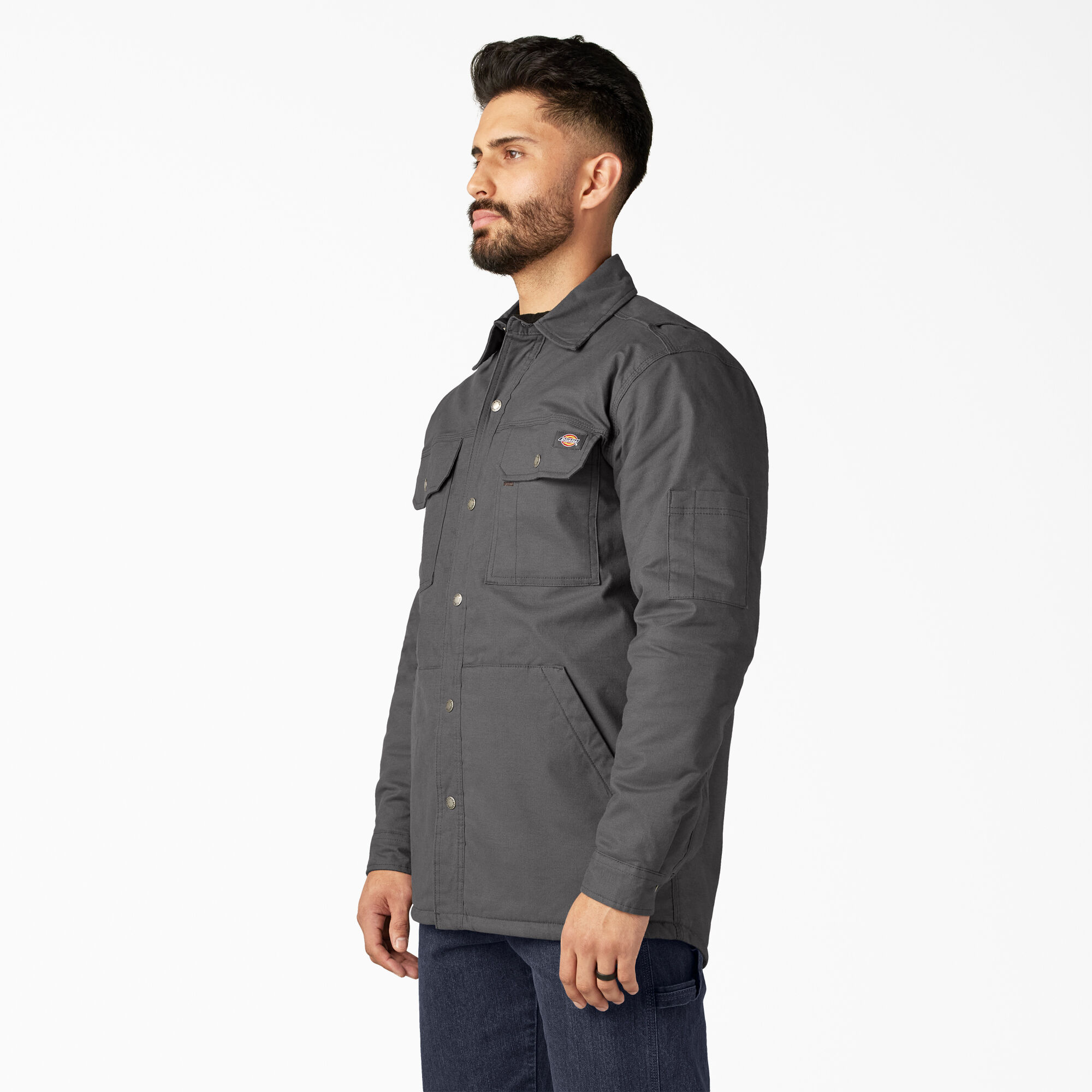 Dickies men's twill polar fleece lined shirt jacket hotsell