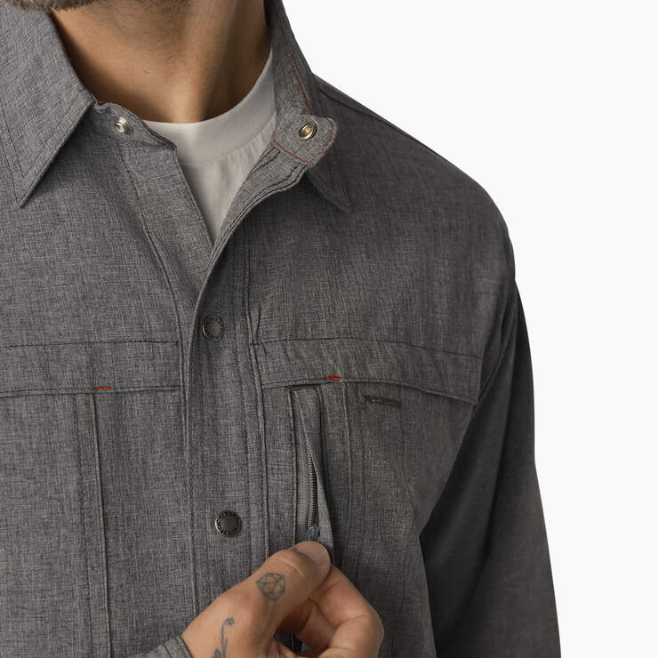 Cooling Long Sleeve Work Shirt - Charcoal (CDH) image number 6