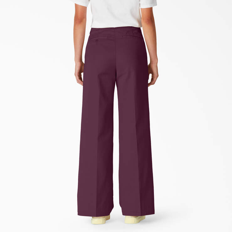 Pantalon de travail de coupe standard à jambe large pour femmes - Grape Wine (GW9) numéro de l’image 2
