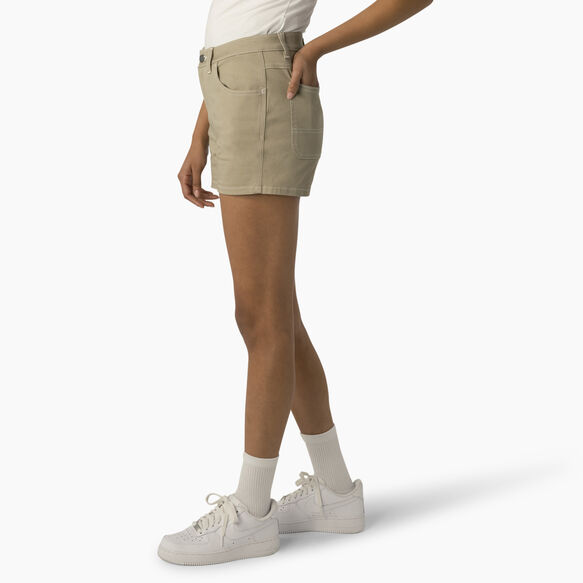Women&#39;s High Waisted Carpenter Shorts, 3&quot; - Stone &#40;ST&#41;