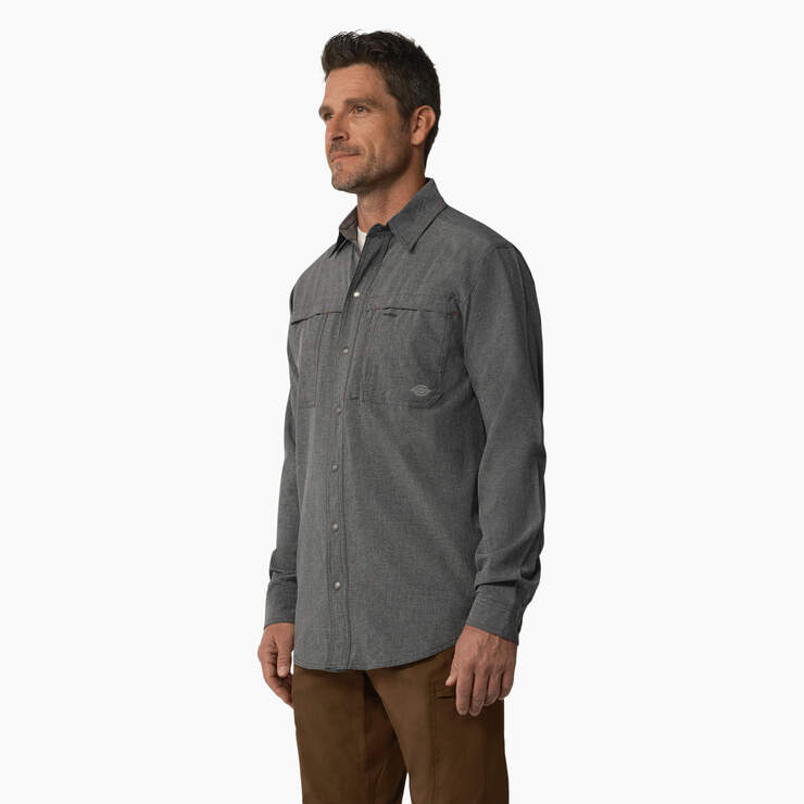 Cooling Long Sleeve Work Shirt - Charcoal (CDH) image number 3