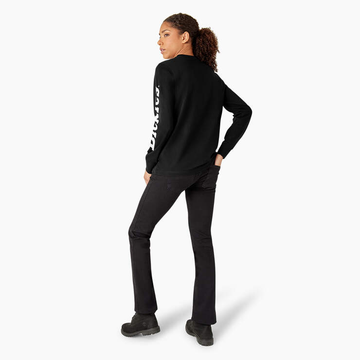 Women’s Long Sleeve Heavyweight Graphic T-Shirt - Black (KBK) image number 6