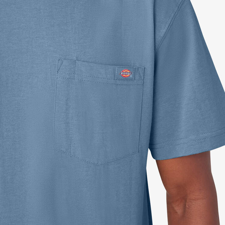 Heavyweight Heathered Short Sleeve Pocket T-Shirt - Coronet Blue Heather (LBH) image number 13
