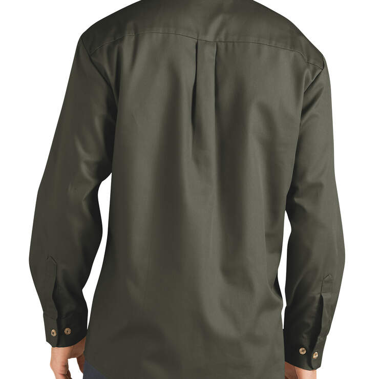 Genuine Dickies Long Sleeve Performance Canvas Work Shirt - Moss Green (MS) image number 2