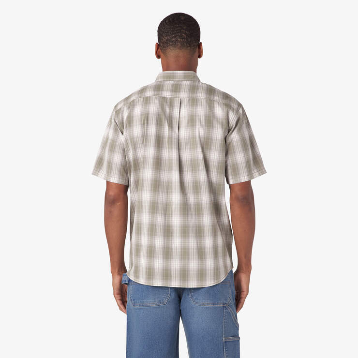 Short Sleeve Woven Shirt - Light Olive Plaid (GVP) image number 2