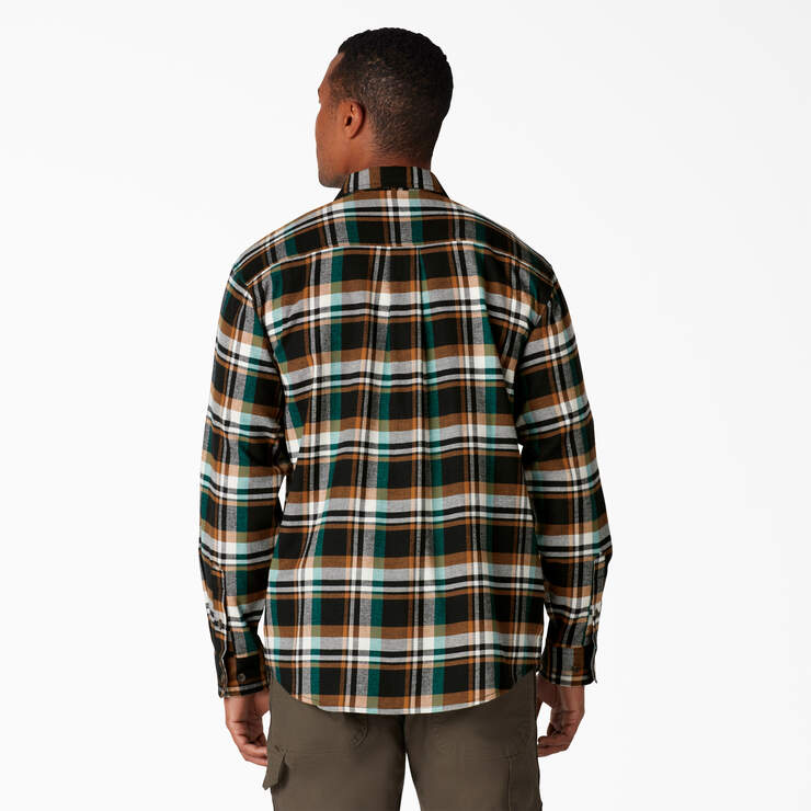 FLEX Long Sleeve Flannel Shirt - Black Cadmium Green Plaid (K2P) image number 2