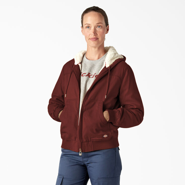 Manteau en toile de coutil avec doublure de molleton pour femmes - Rinsed Fired Brick &#40;RFR&#41;