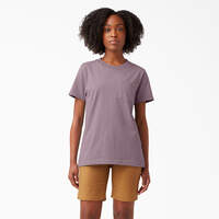 T-shirt épais à manches courtes et à poche pour femmes - Lilac (LC)