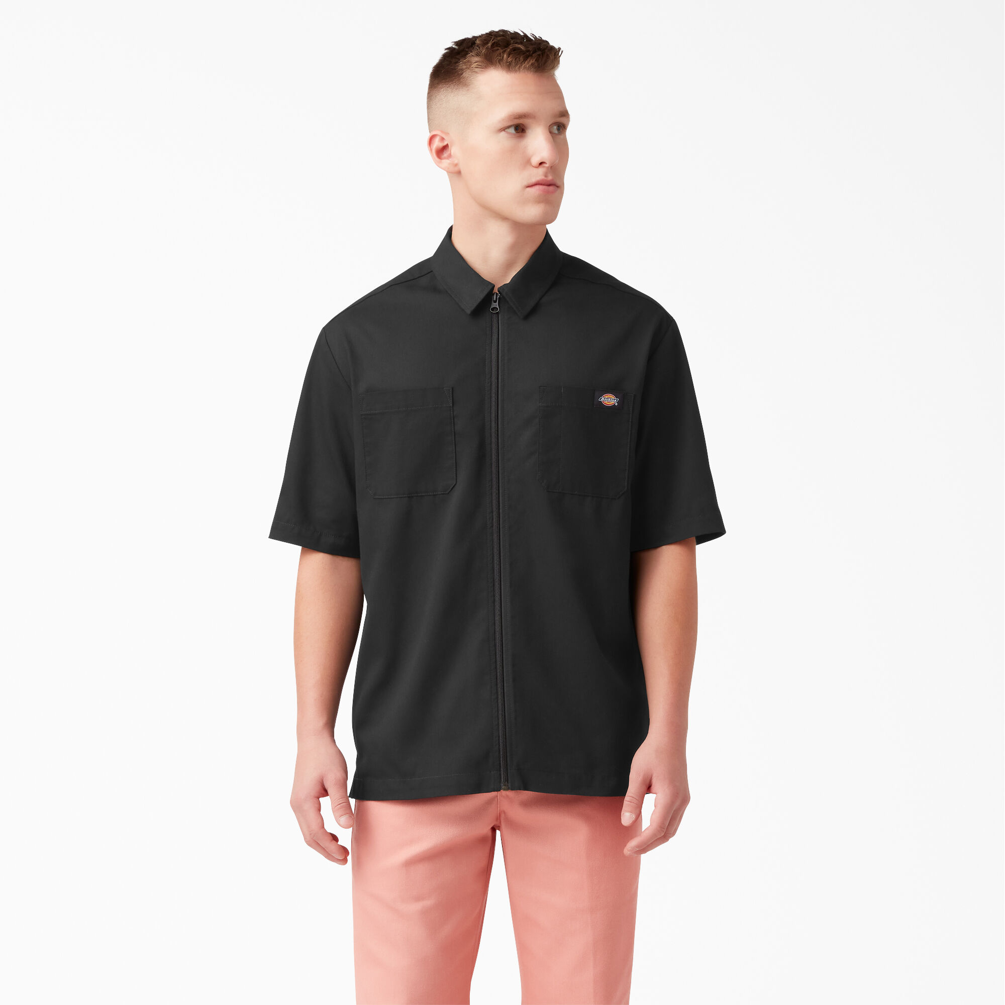 Short sleeve zip up shirt deals