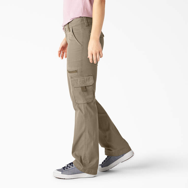 Women's Relaxed Fit Straight Leg Cargo Pants - Rinsed Desert Sand (RDS) image number 3