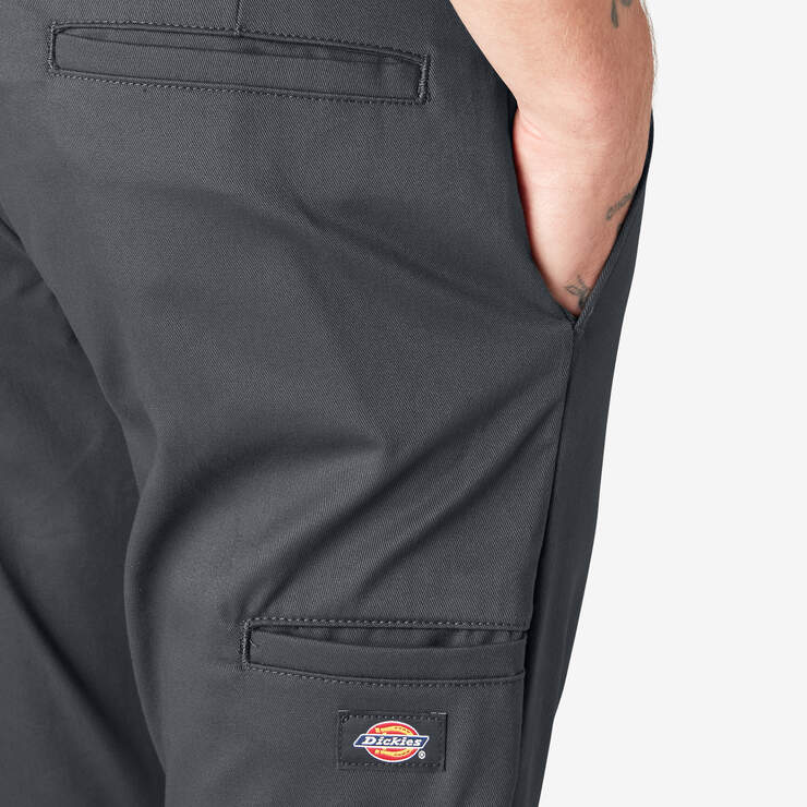 Skinny Fit Double Knee Work Pants - Charcoal Gray (CH) image number 8
