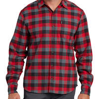Modern Fit X-Series Long Sleeve Flannel Shirt - Red Gray Plaid (XRS)
